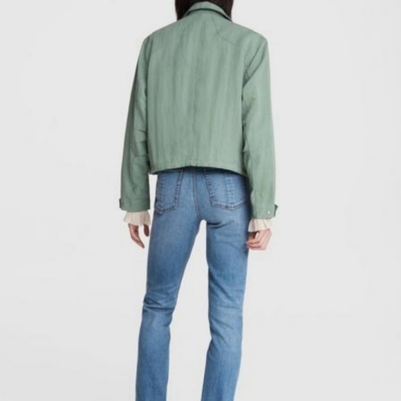 NWOT Rag & Bone Trail Green Tencel-blend Jacket Large Drawstring Hem Pockets - Picture 6 of 14
